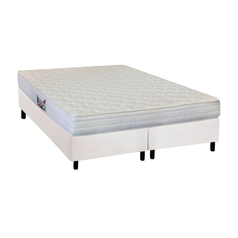 Cama Box Queen: Colchão Espuma Herval  AG65 Firme Frontier + Base CRC Courano White(158x198) - 1