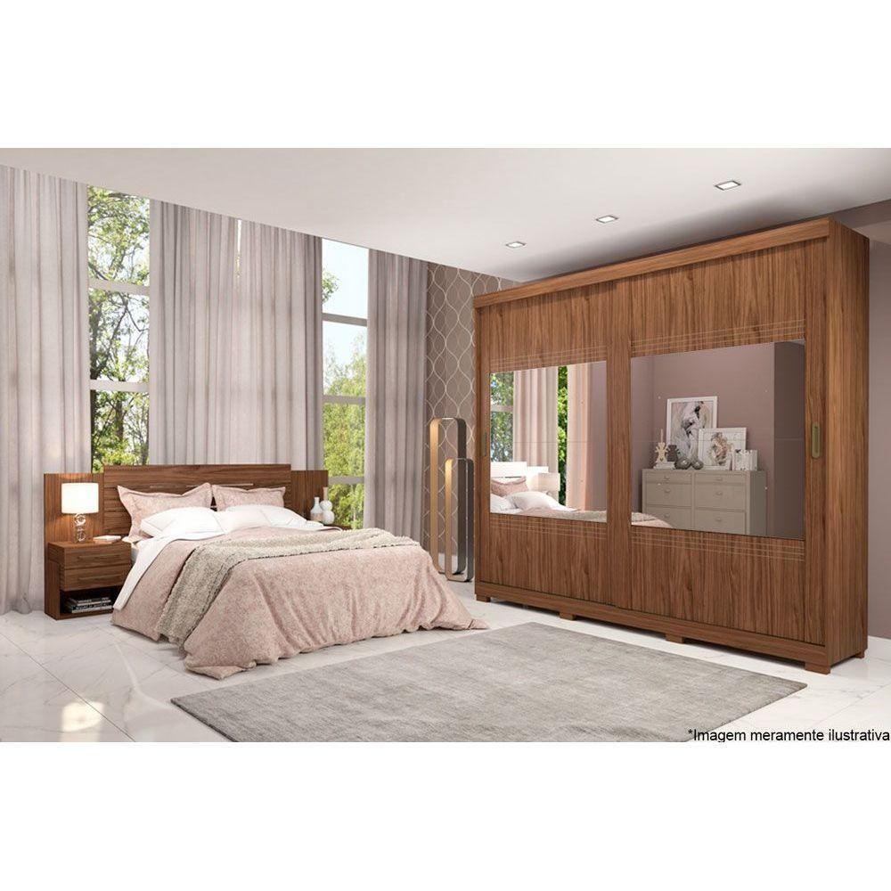 Guarda Roupa Casal 2 Portas de Correr e 4 Gavetas ec/ 2 Espelhos e Pés Blumenau Branco - Panan - 2