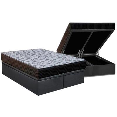 Cama Box Baú Queen: Colchão Espuma D33 Ortobom  / EP ISO 100 Ultra Firme + Base CRC Suede Gray(158x198)