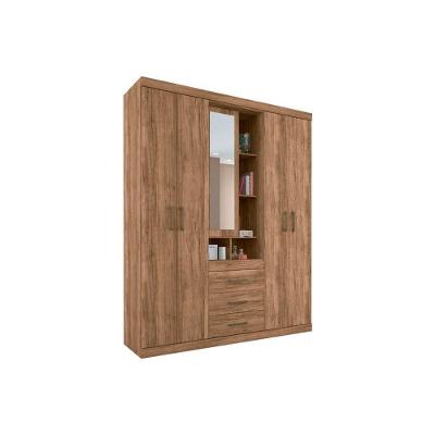 Guarda Roupa Solteiro Havana Star 5.3 5 Portas de Bater 3 Gavetas Atacama Santos Andirá