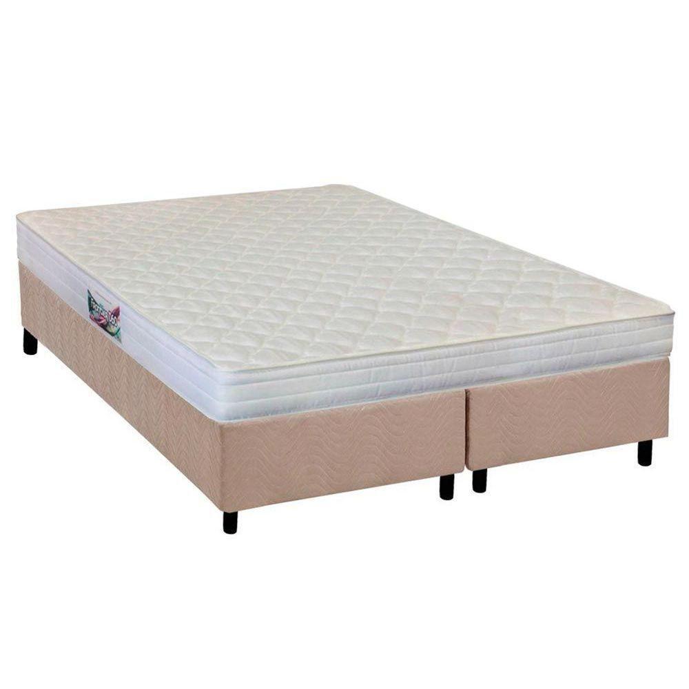 Cama Box Queen: Colchão Espuma Herval AG65 Frontier + Base CRC Suede Clean(158x198) - 1