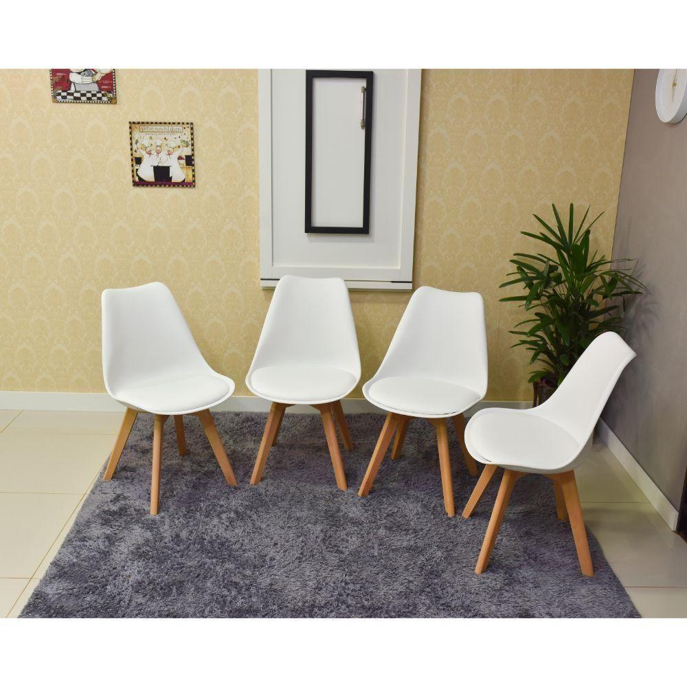 Conjunto Mesa Retrátil Branca e 4 Cadeiras Leda Branca - 4