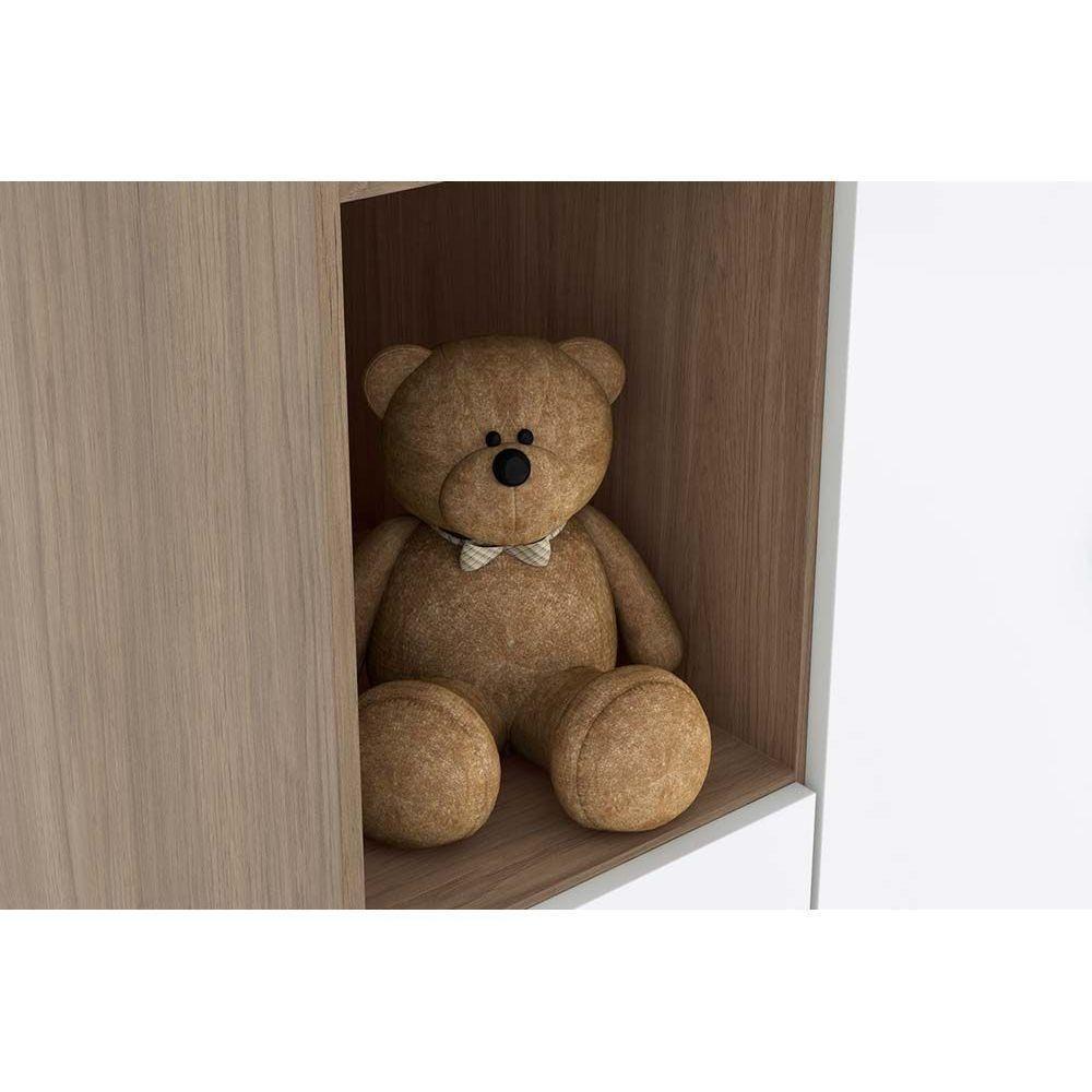 Guarda Roupa Infantil Bala de Menta c/ 3 Portas e 2 Gavetas Branco/Rosa - Henn - 5