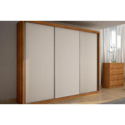 Guarda Roupa Casal Paradizzo Gold 3 Portas de Correr 6 Gavetas Cumaru-Fendi MDF