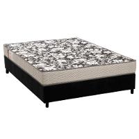 Cama Box Casal: Colchão Espuma Ortobom Physical Ultra Resistente + Base CRC Suede Black(138x188) - 1