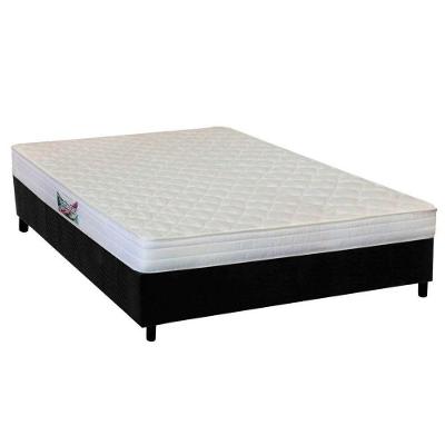 Cama Box Casal: Colchão Ortopédico Herval Ag65 Frontier + Base Crc Suede Black(138x188)