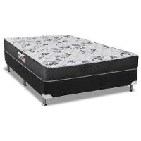 Cama Box Casal: Colchão Espuma Herval D28/AG65 Ortopedic Black + Base CRC Suede Black(138x188) - 1