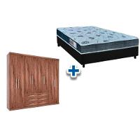 Cama Box Casal + Colchão D45 Cecina + Guarda Roupa Master 8.6 Demolição - 1