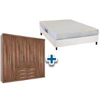 Cama Box Casal + Colchão Frontier Herval + Guarda Roupa Master 8.6 Demolição - 1