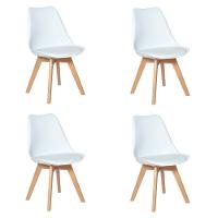 Conjunto 04 Cadeiras Eames Wood Leda Design - Branca - 1