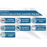 Cama Box Casal: Colchão Molas Anjos Superlastic King Best + Base CRC Suede Clean(138x188) - 2