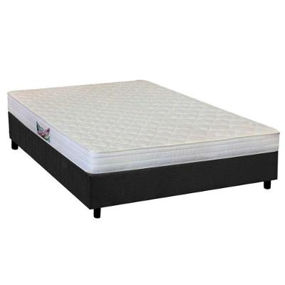 Cama Box Casal: Colchão Anatômico Herval Ag65 Frontier + Base Crc Suede Gray(138x188)