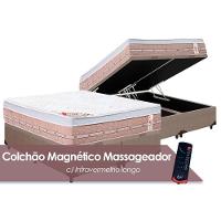 Cama Box Baú King: Colchão c/Vibro Massagem Castor Magnético Premium + Base CRC Courano Clean(193x203) - 1