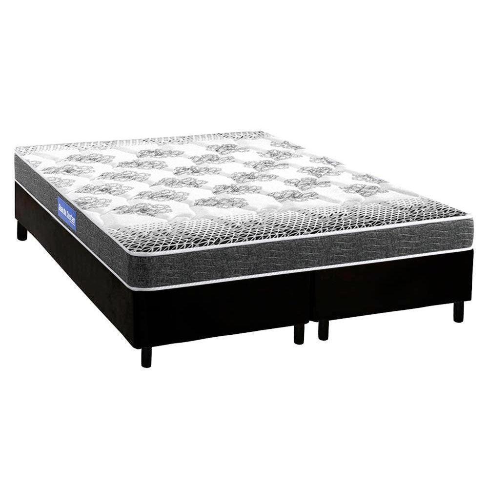 Cama Box Queen: Colchão Espuma Probel Guarda Costas Resistente + Base CRC Courano Black(158x198) - 1