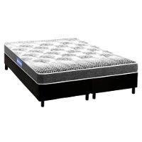 Cama Box Queen: Colchão Espuma Probel Guarda Costas Resistente + Base CRC Courano Black(158x198) - 1