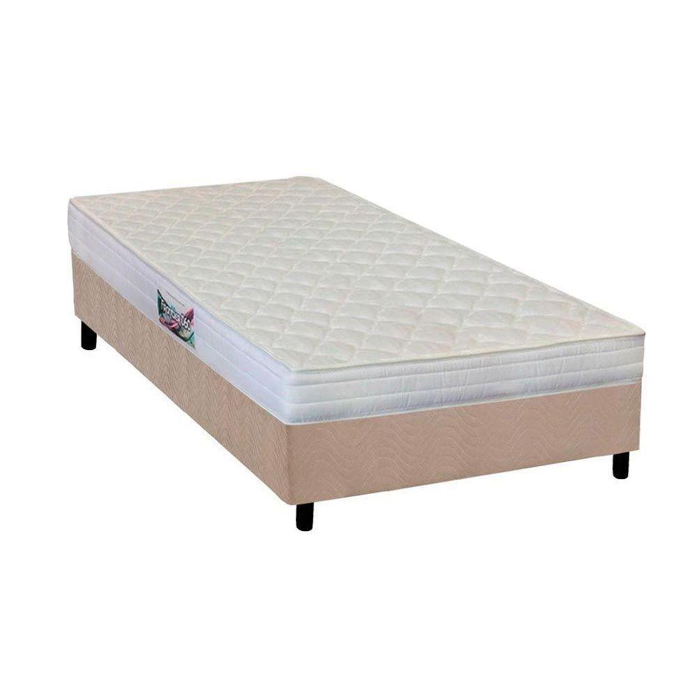 Cama Box Solteiro: Colchão Anatômico Herval AG65 Frontier + Base CRC Suede Clean(88x188) - 1