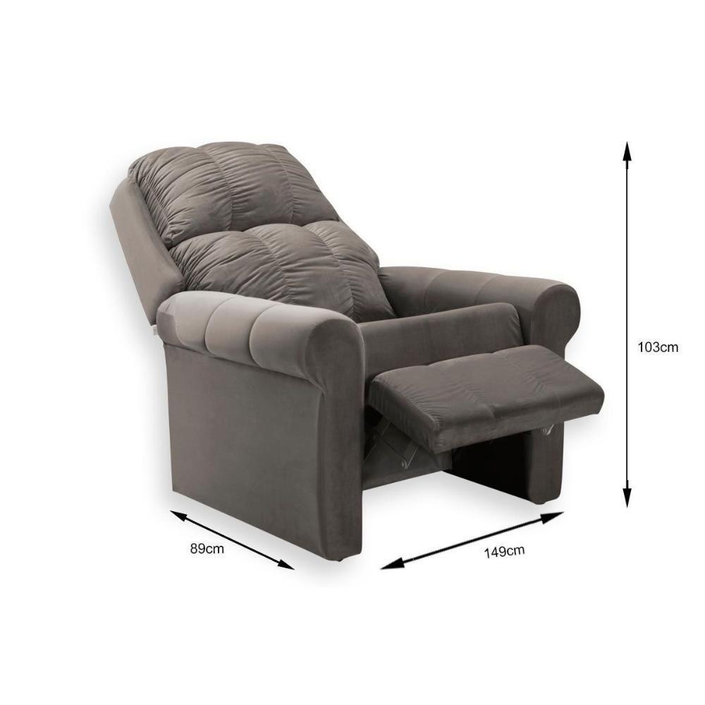 Poltrona Reclinável p/ Sala MH1216 Slim Two Way Animale Cinza Escuro - Herval - 3