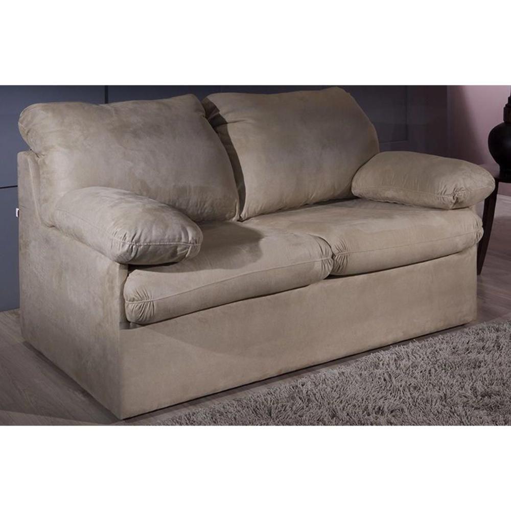 Sofá Cama p/Sala MH1496 Idea Suede Marrom Claro - Herval - 2