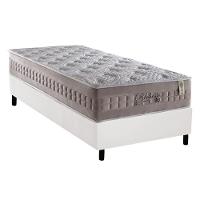 Cama Box Solteiro: Colchão Molas MasterPocket Ensacadas Anjos Richesse + Base CRC Courano Branco(88x188) - 1