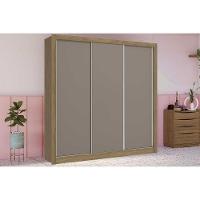 Guarda Roupa Casal 3 Portas de Correr e 2 Gavetas M570 Nogueira/Fendi - Kappesberg - 1