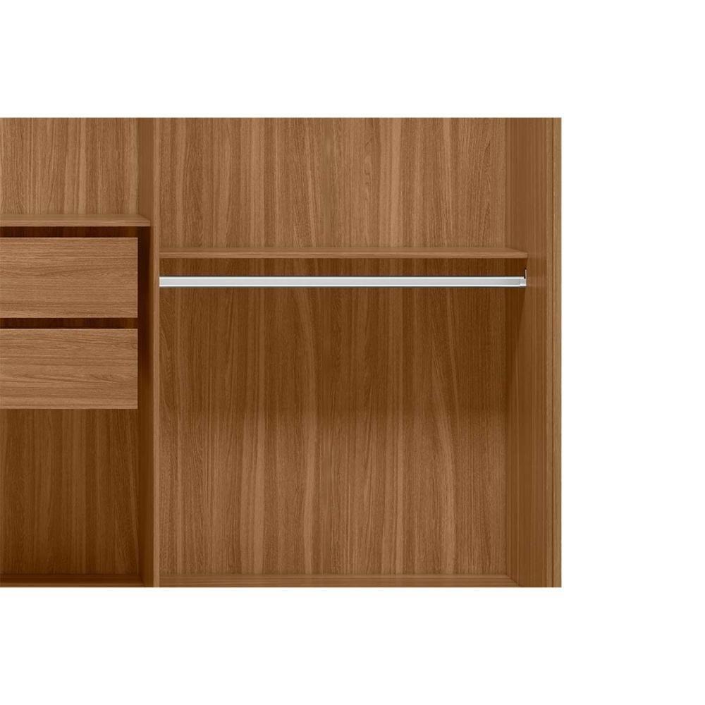 Guarda Roupa Casal 3 Portas 4 Gavetas c/ Espelho Dalila Amêndola/Off White - Demóbile - 4