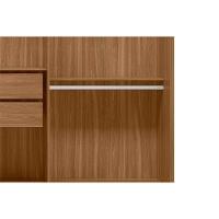 Guarda Roupa Casal 3 Portas 4 Gavetas c/ Espelho Dalila Amêndola/Off White - Demóbile