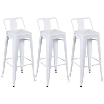 Kit 3 Banquetas Altas Com Encosto 76 Cm Branco