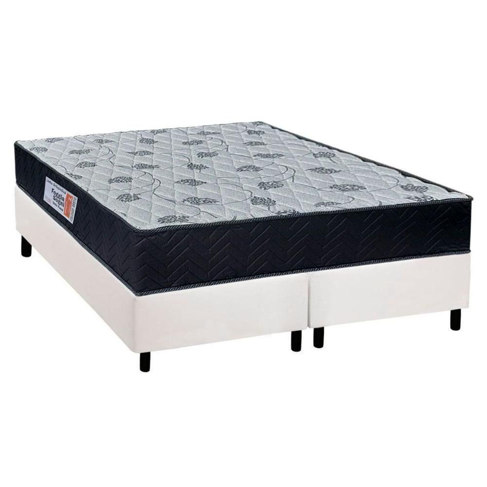 Cama Box Queen: Colchão Ortopédico Orthoflex Foggia Sogni Unic Face + Base CRC Courano White(158x198) - 1