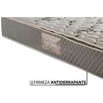 Cama Box Baú Queen: Colchão Ortopédico Herval AG65 Fort Black Firme Pillow Top + Base CRC Suede Black(158x198)