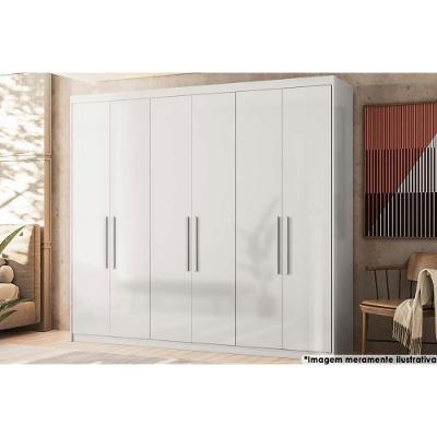 Guarda Roupa Casal 6 Portas 4 Gavetas 3 Prateleiras Venice Branco - Demóbile