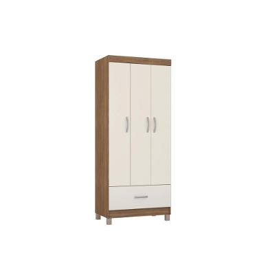 Guarda Roupa 3 Portas e 1 Gaveta Prince Amêndola/Off White - Demóbile
