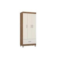 Guarda Roupa 3 Portas e 1 Gaveta Prince Amêndola/Off White - Demóbile - 1