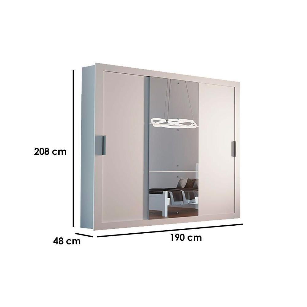 Guarda Roupas 3 Portas de Correr Pérola Polar (3un) + Veneza Luxo + Treliche Plus Branco - Rufato - 4