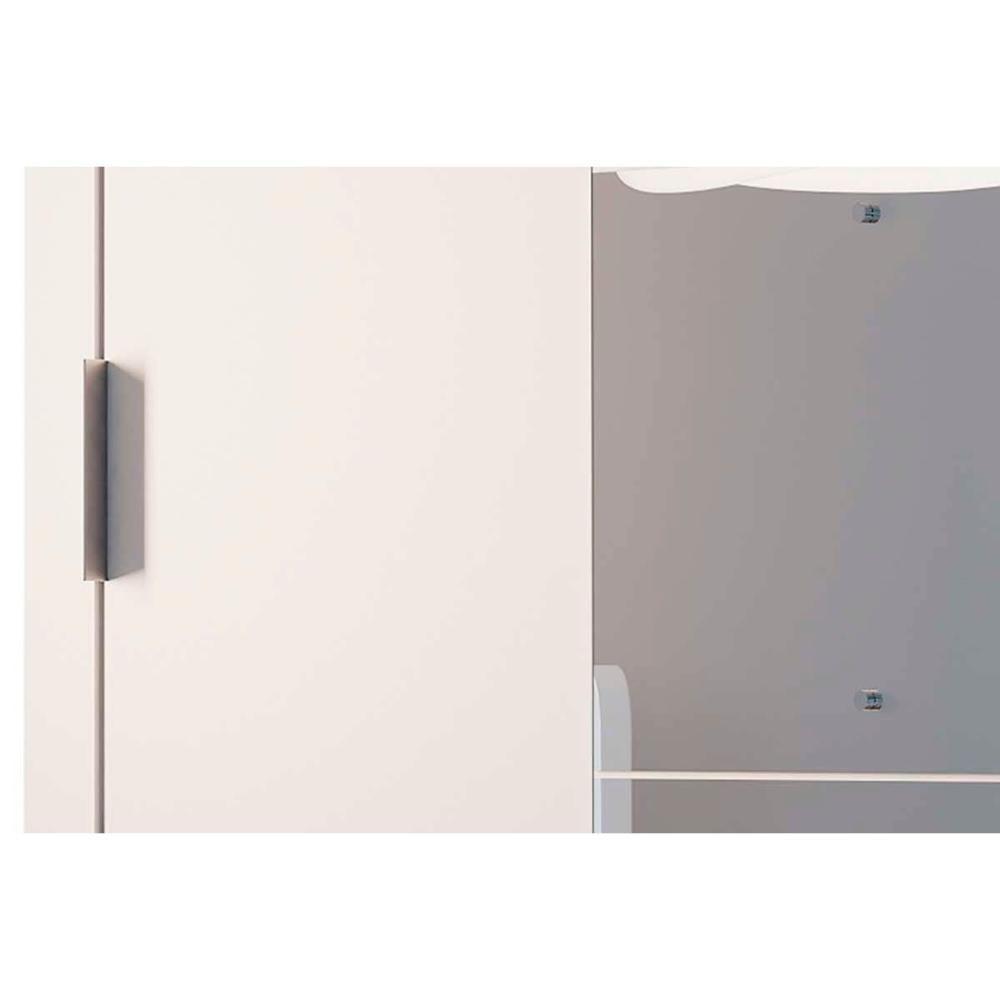 Guarda Roupas 3 Portas de Correr Pérola Polar (3un) + Veneza Luxo + Treliche Plus Branco - Rufato - 6