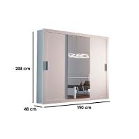 Guarda Roupas 3 Portas de Correr Pérola Polar (3un) + Veneza Luxo + Treliche Plus Branco - Rufato