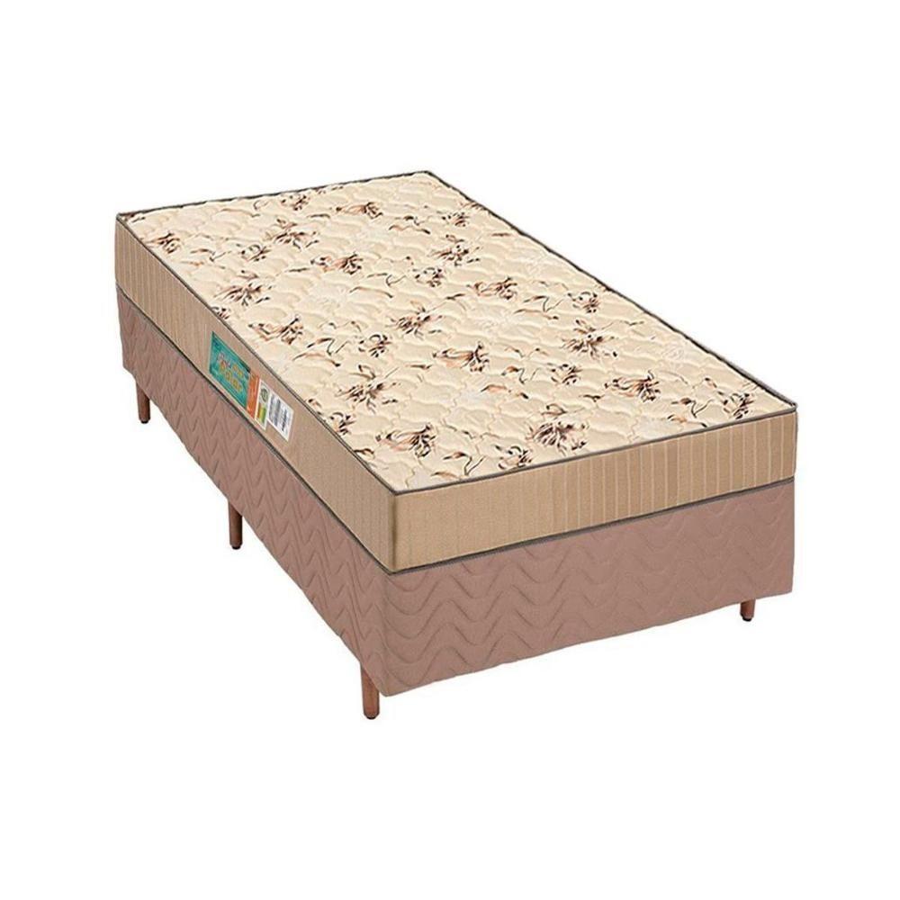 Cama Box Solteiro: Colchão Espuma Polar D45 Pérola + Base CRC Rústico Clean(88x188) - 1