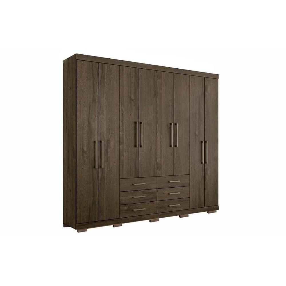 Guarda Roupa 8 Portas e 6 Gavetas c/ Pés Master 8.6 Jatoba - Santos Andirá - 4
