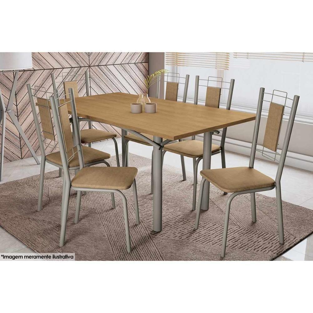 Kit 4 Cadeiras Sala Jantar Florença 4C005  4 Un Níquel/Courano Preto - Kappesberg - 3