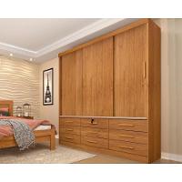 Guarda Roupa 3 Portas Chicago c/ de Correr e 9 Gavetas Cinamomo - Tcil Móveis - 1