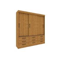 Guarda Roupa 3 Portas Chicago c/ de Correr e 9 Gavetas Cinamomo - Tcil Móveis