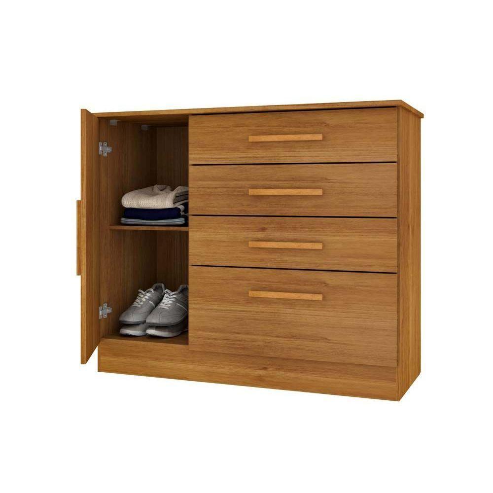 Cômoda Juvenil Chicago c/ 1 Porta e 4 Gavetas Branco/Neve - Tcil Móveis - 5