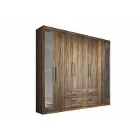 Guarda Roupa 8 Portas e 6 Gavetas c/ Espelho Master 8.6 Jatoba - Santos Andirá - 5