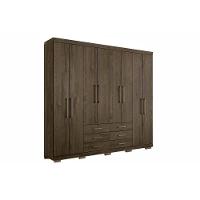 Guarda Roupa 8 Portas e 6 Gavetas c/ Pés Master 8.6 Jatoba/Grafitte - Santos Andirá - 2