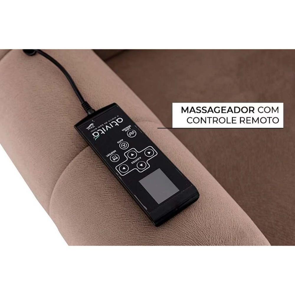 Poltrona do Papai Reclinável MH 1216 Two Way c/ Massagem Courano Marrom - Herval - 4
