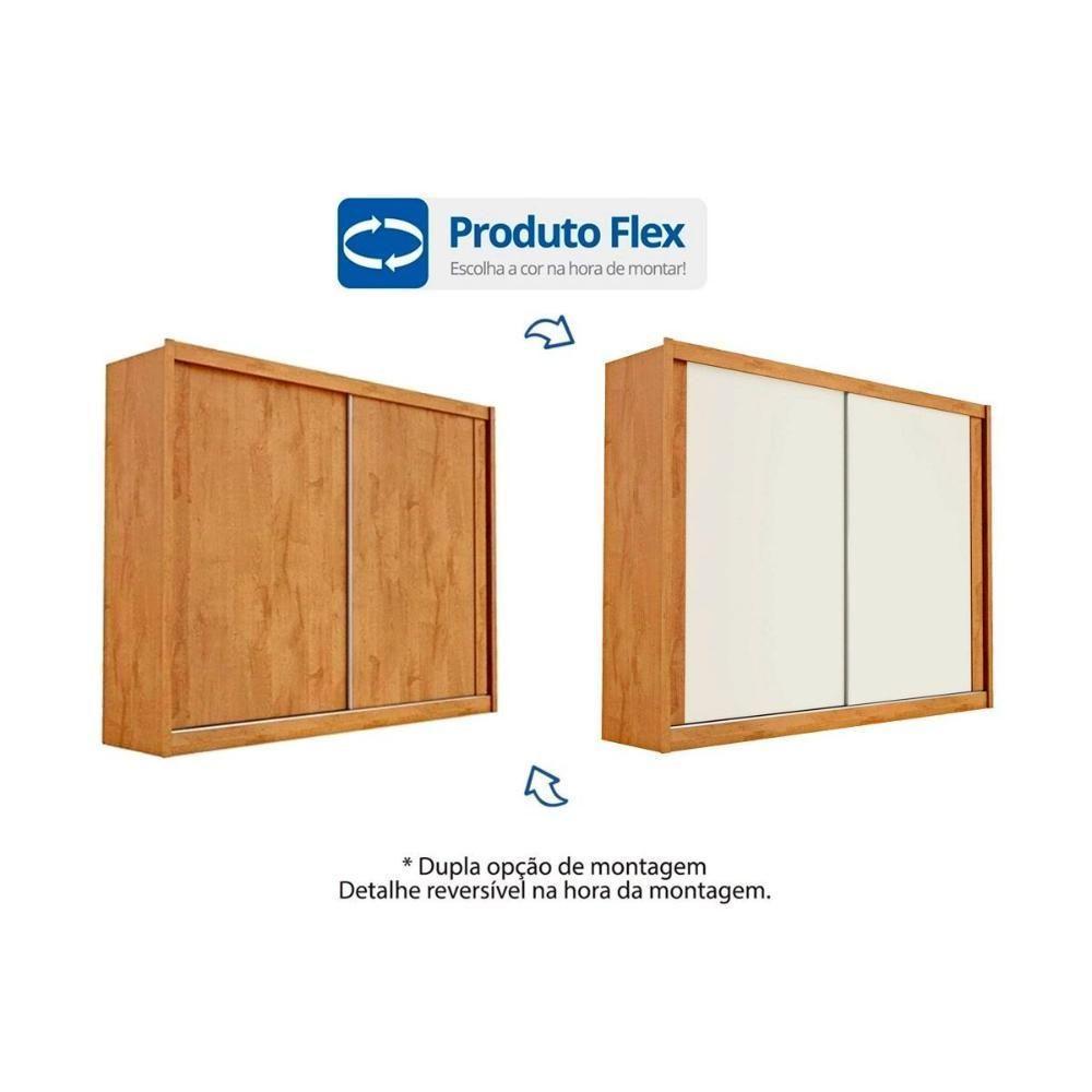 Guarda Roupa Casal 2 Portas de Correr e 4 Gavetas Creta Peroba/Off White/Peroba - Europa - 1