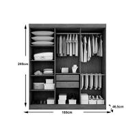 Guarda Roupa 6 Portas e 2 Gavetas Espanha Naturale/Grafite - Rufato - 7