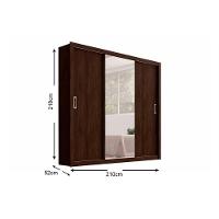 Guarda Roupa Casal 3 Portas de Correr e 2 Gavetas c/ Espelho Residence Branco - Demóbile - 5