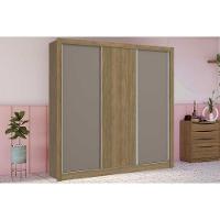 Guarda Roupa Casal 3 Portas de Correr e 2 Gavetas M570 Fendi/Nogueira/Fendi - Kappesberg - 1