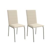 Cadeira de Cozinha Amsterdã 2C091 Kit 2 Un Níquel/Courano Nude - Kappesberg - 1