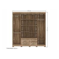 Guarda Roupa Casal 8 Portas e 4 Gavetas c/ Pés Nápoles Atacama - Santos Andirá - 4